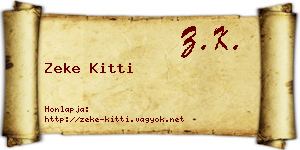 Zeke Kitti névjegykártya
